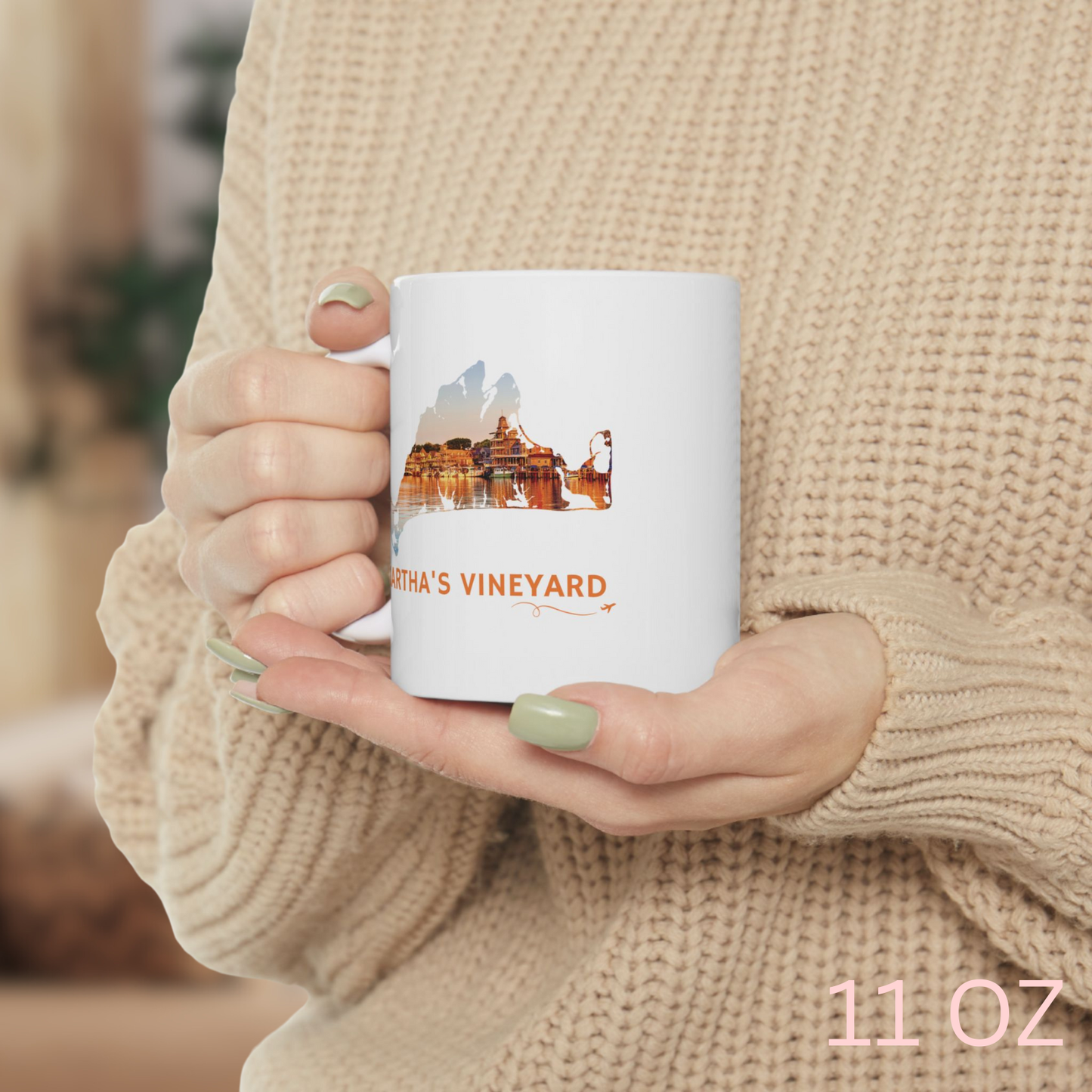 Martha’s Vineyard Mug | Oak Bluffs Harbor Sunset Ceramic Coastal Drinkware