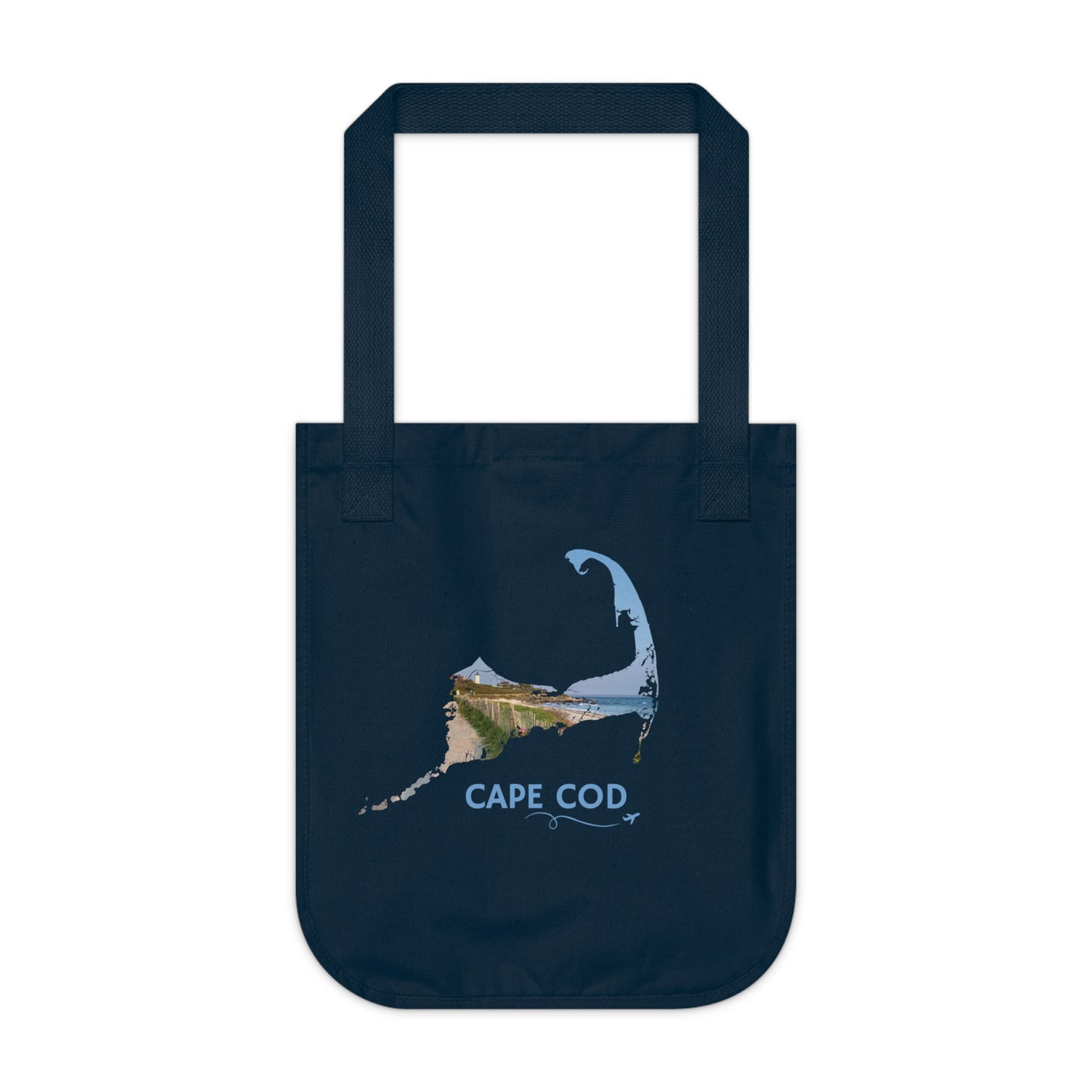Cape Cod Tote Bag | Nobska Lighthouse Beach Waterfront Scene