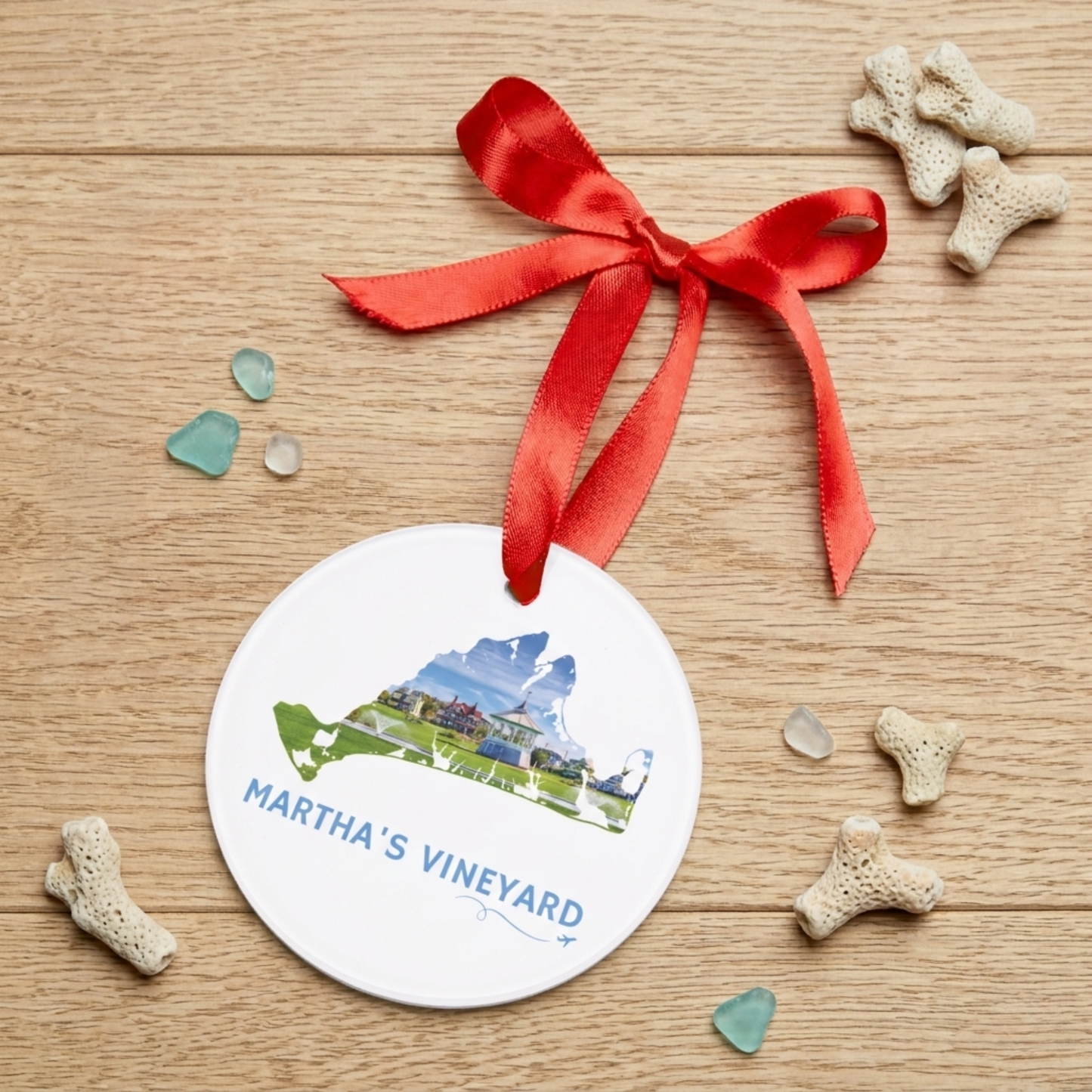 Martha’s Vineyard Ornament | Ocean Park, Oak Bluffs Gazebo & Cottage Keepsake