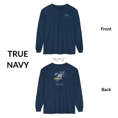 Boston Massachusetts Long Sleeve | BOS Front & Skyline Back