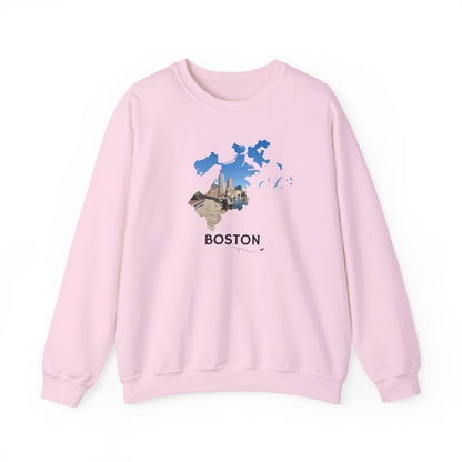 Boston Harbor Crewneck Sweatshirt | Financial District Skyline at Fan Pier Park