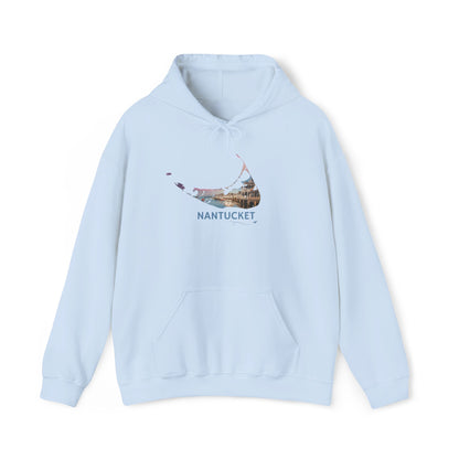Nantucket Hoodie | Easy Street Harbor Houses & Boats Pullover