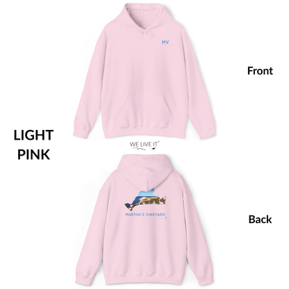 Martha’s Vineyard Hoodie | MV Chest & Aquinnah Cliffs Outline Back Design