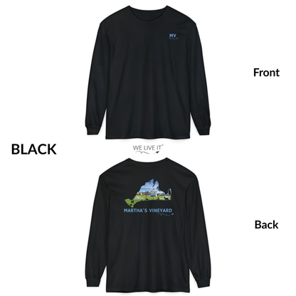Martha’s Vineyard Outline Long Sleeve | MV Front & Ocean Park Back