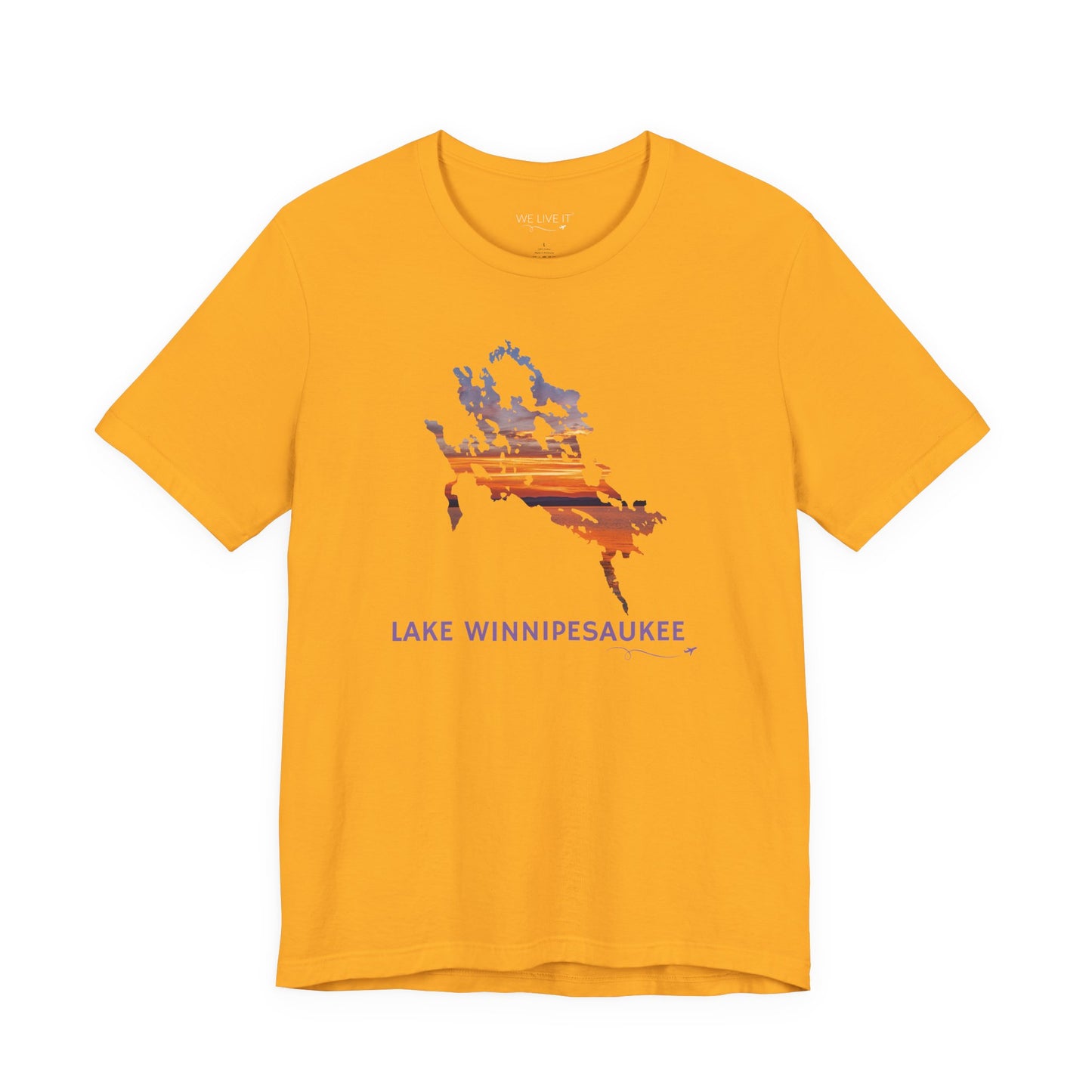 Lake Winnipesaukee T-Shirt | Sunset Lake Outline