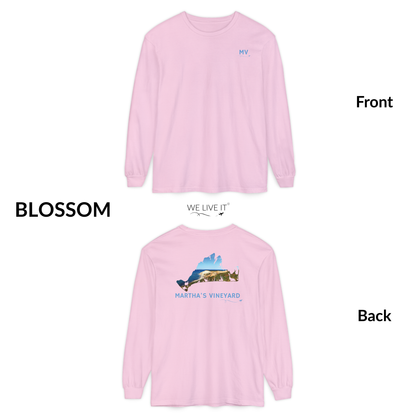 Martha’s Vineyard MV Long Sleeve | Aquinnah Cliffs Outline Back
