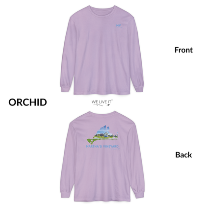 Martha’s Vineyard Outline Long Sleeve | MV Front & Ocean Park Back