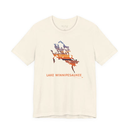 Lake Winnipesaukee T-Shirt | Sunset Lake Outline