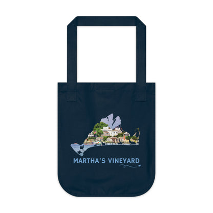 Martha’s Vineyard Tote Bag | Edgartown Harbor Coastal Design