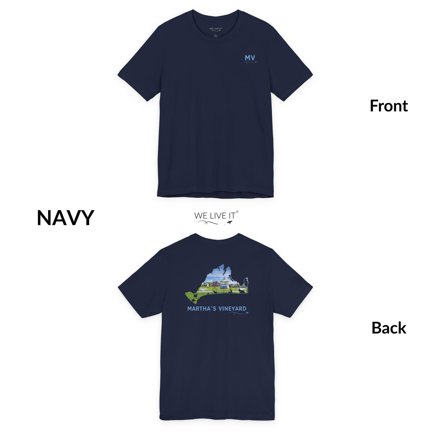 Martha’s Vineyard T-Shirt | MV Front Ocean Park Gazebo & Cottages Back