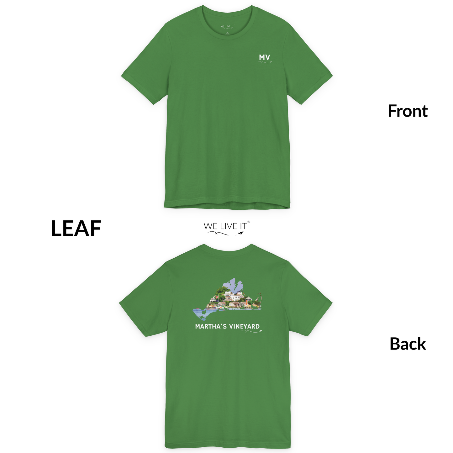 Martha’s Vineyard T-Shirt | MV Front and Edgartown Harbor Back
