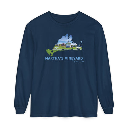 Martha’s Vineyard Outline Long Sleeve | Oak Bluffs Ocean Park