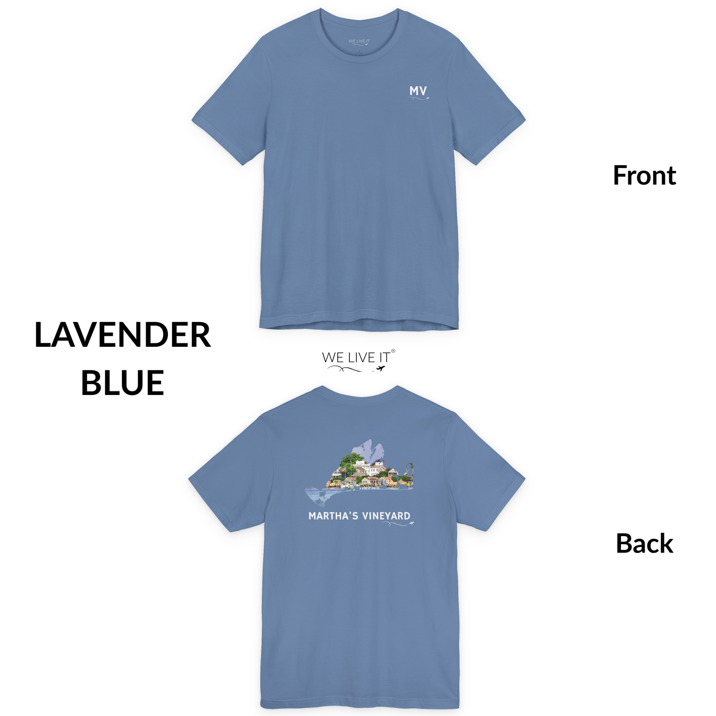 Martha’s Vineyard T-Shirt | MV Front and Edgartown Harbor Back