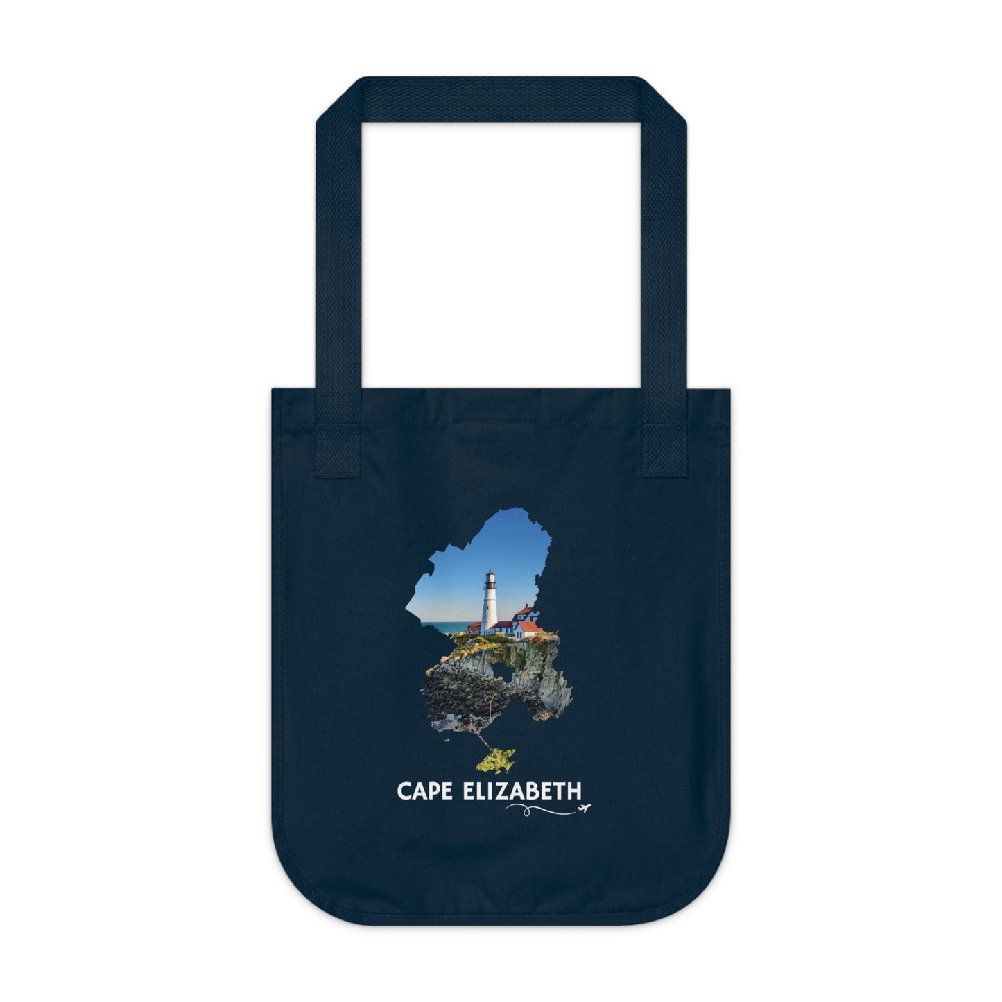 Cape Elizabeth Tote Bag | Portland Head Light & Harbor Waterfront Scene