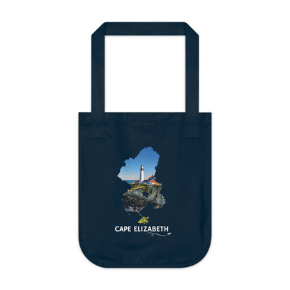 Cape Elizabeth Tote Bag | Portland Head Light & Harbor Waterfront Scene