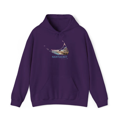 Nantucket Hoodie | Easy Street Harbor Houses & Boats Pullover