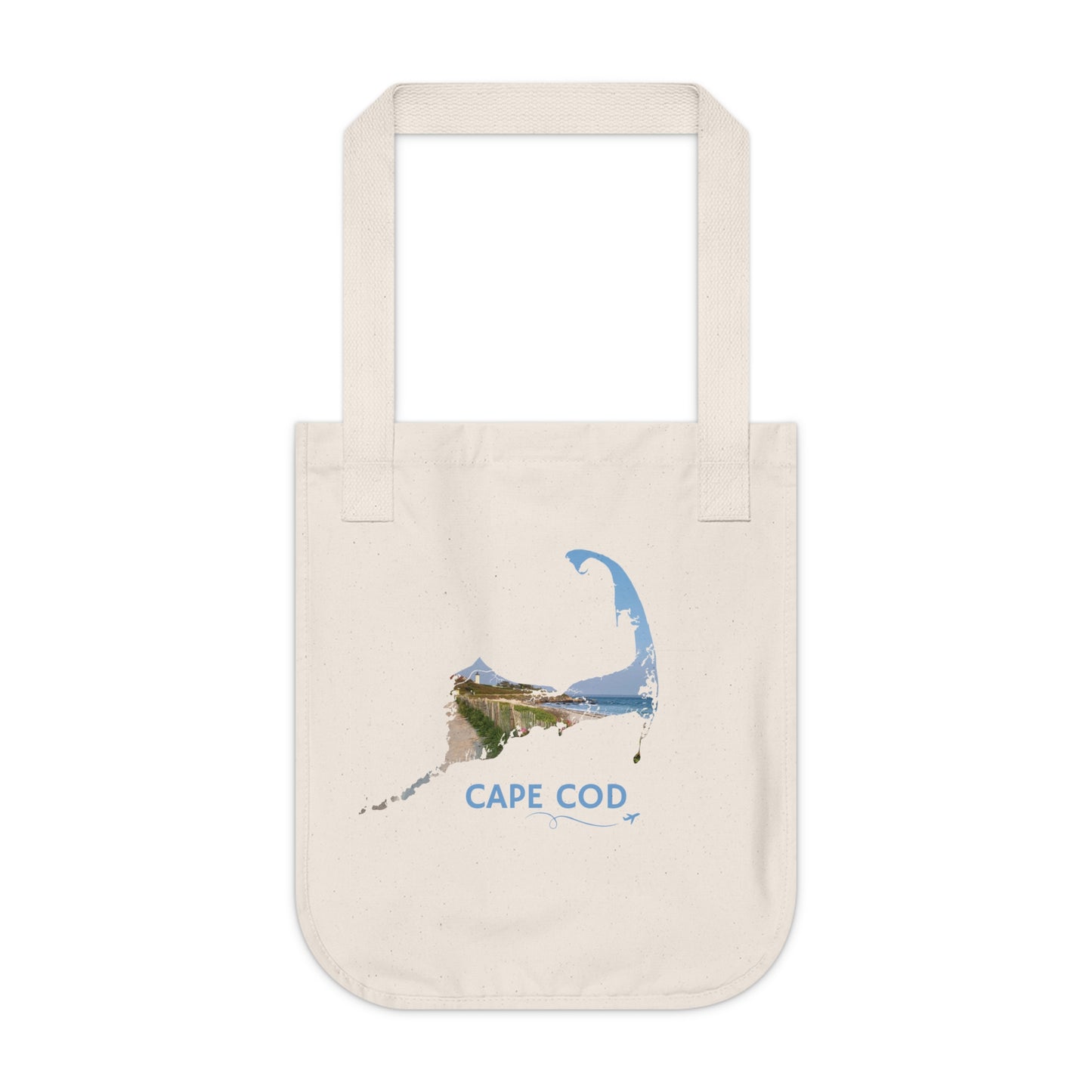 Cape Cod Tote Bag | Nobska Lighthouse Beach Waterfront Scene