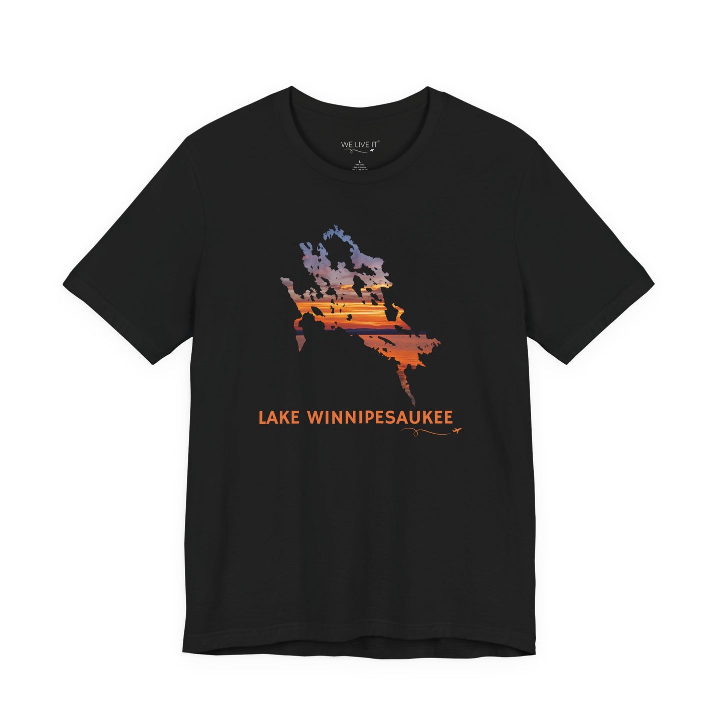 Lake Winnipesaukee T-Shirt | Sunset Lake Outline