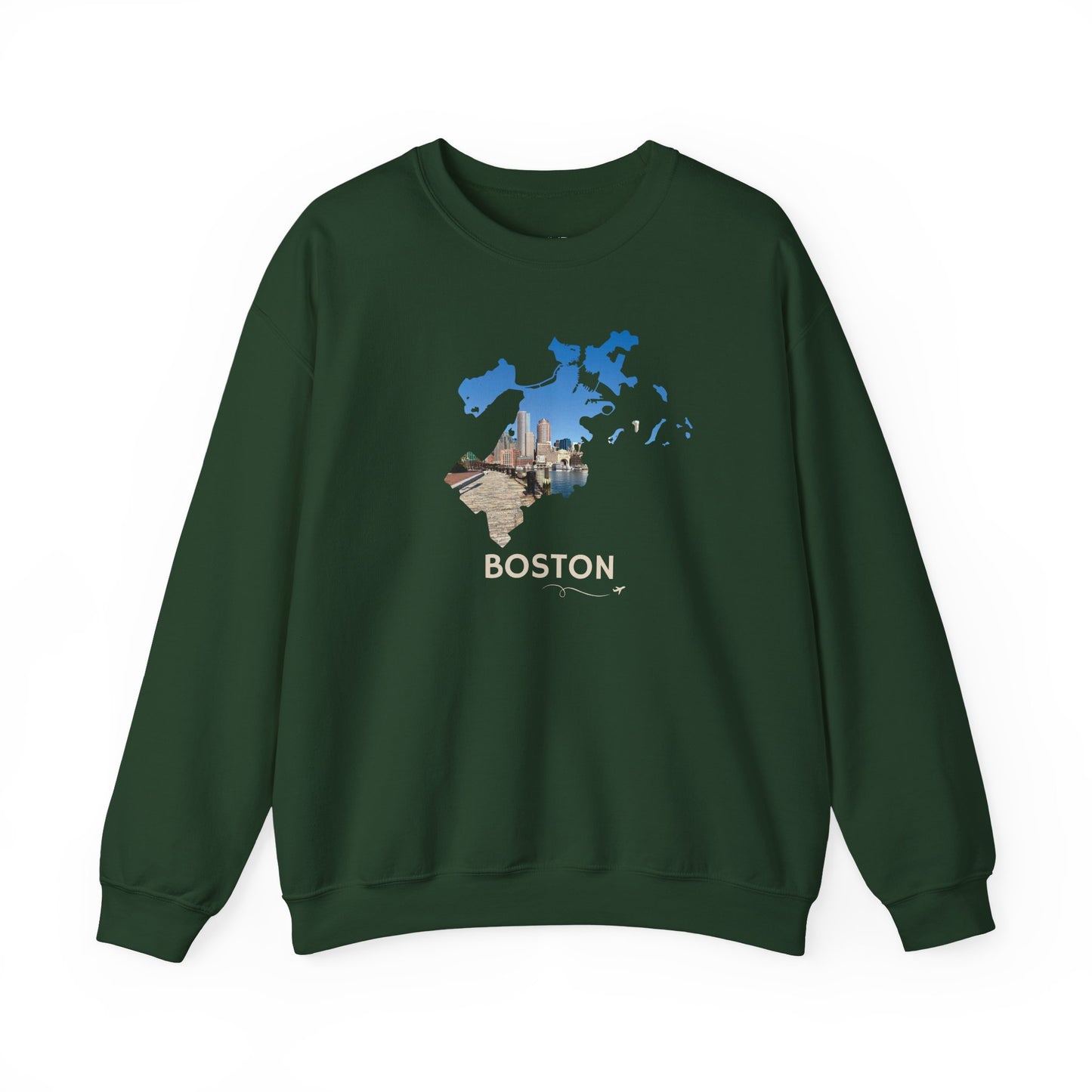 Boston Harbor Crewneck Sweatshirt | Financial District Skyline at Fan Pier Park