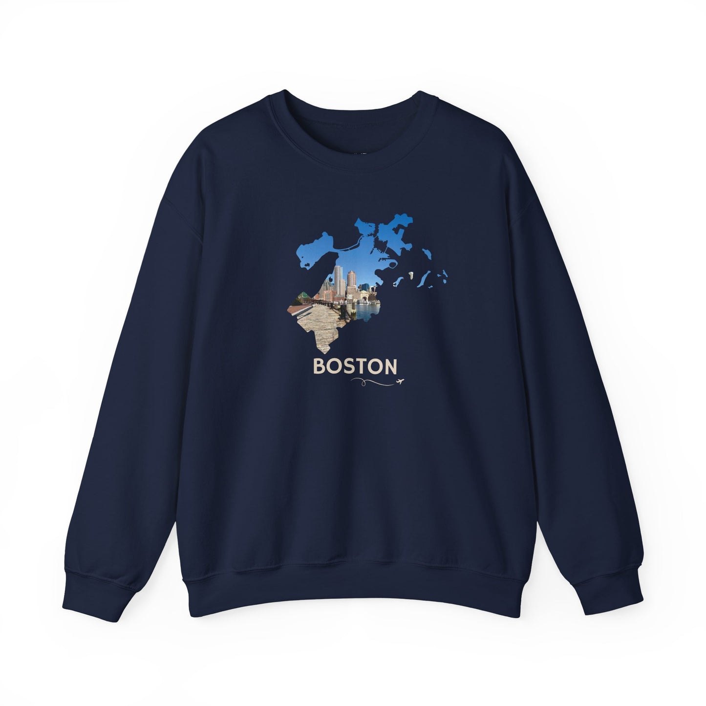 Boston Harbor Crewneck Sweatshirt | Financial District Skyline at Fan Pier Park