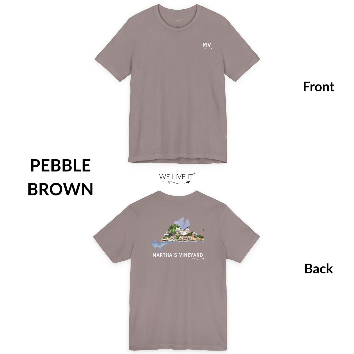 Martha’s Vineyard T-Shirt | MV Front and Edgartown Harbor Back