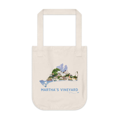 Martha’s Vineyard Tote Bag | Edgartown Harbor Coastal Design