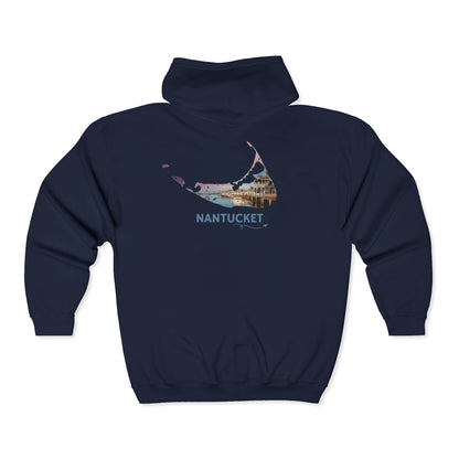 Nantucket Zip-Up Hoodie | Easy Street Harbor Coastal Sweatshirt