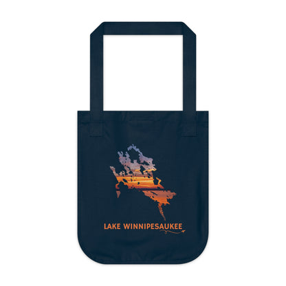 Lake Winnipesaukee Tote Bag | Sunset on the Lake Waterfront Scene