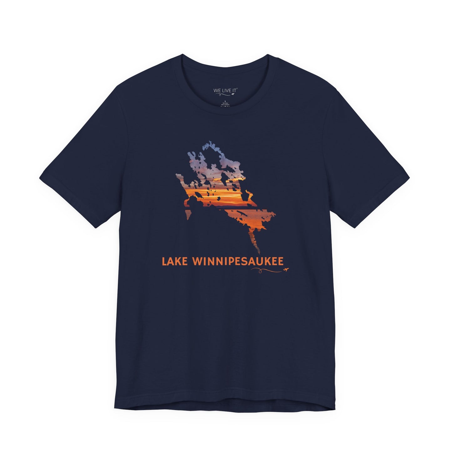 Lake Winnipesaukee T-Shirt | Sunset Lake Outline