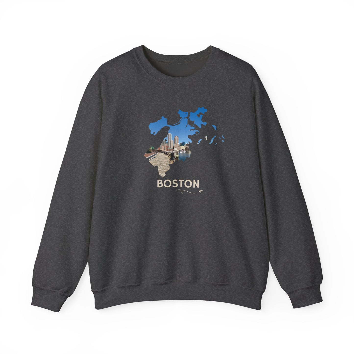Boston Harbor Crewneck Sweatshirt | Financial District Skyline at Fan Pier Park