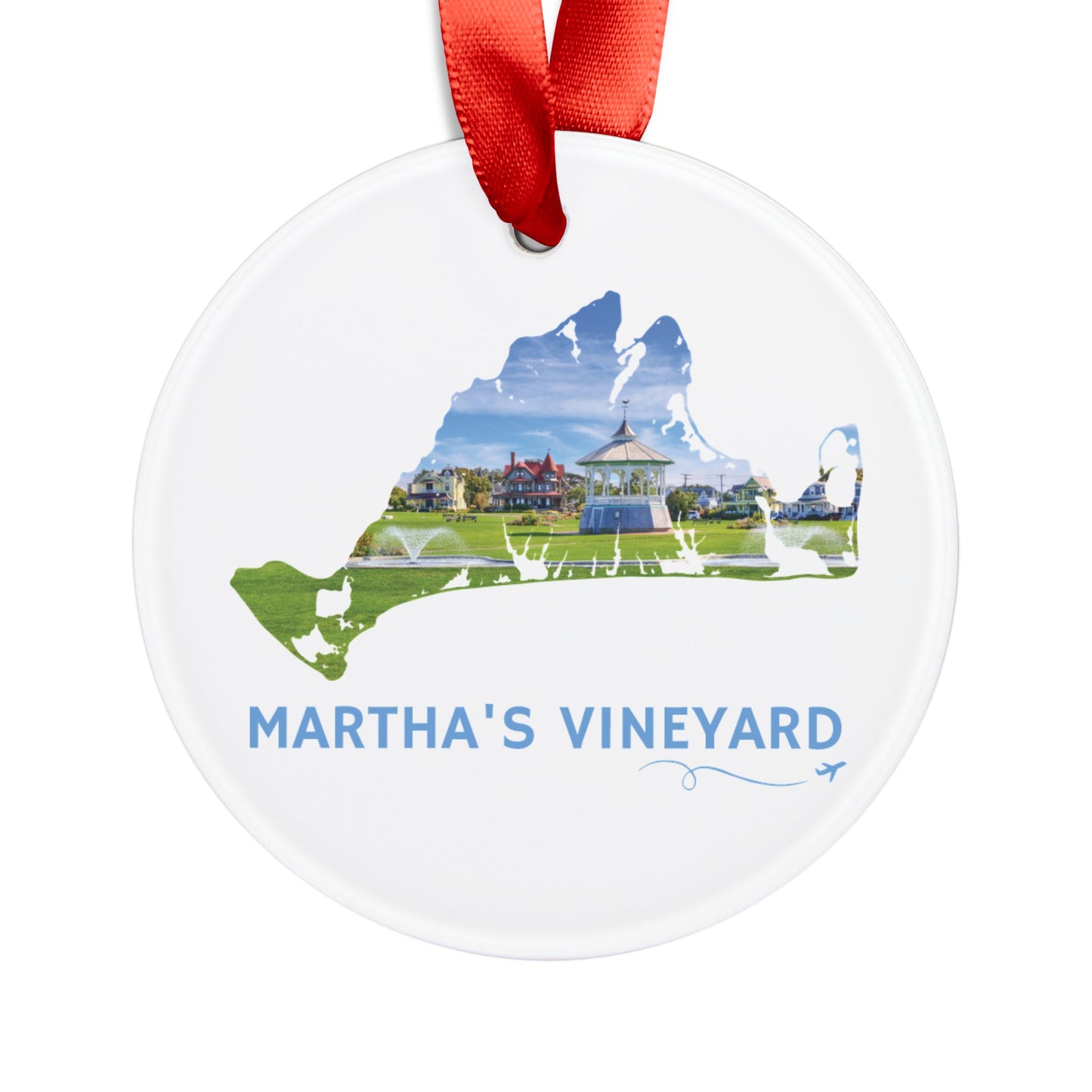 Martha’s Vineyard Ornament | Ocean Park, Oak Bluffs Gazebo & Cottage Keepsake