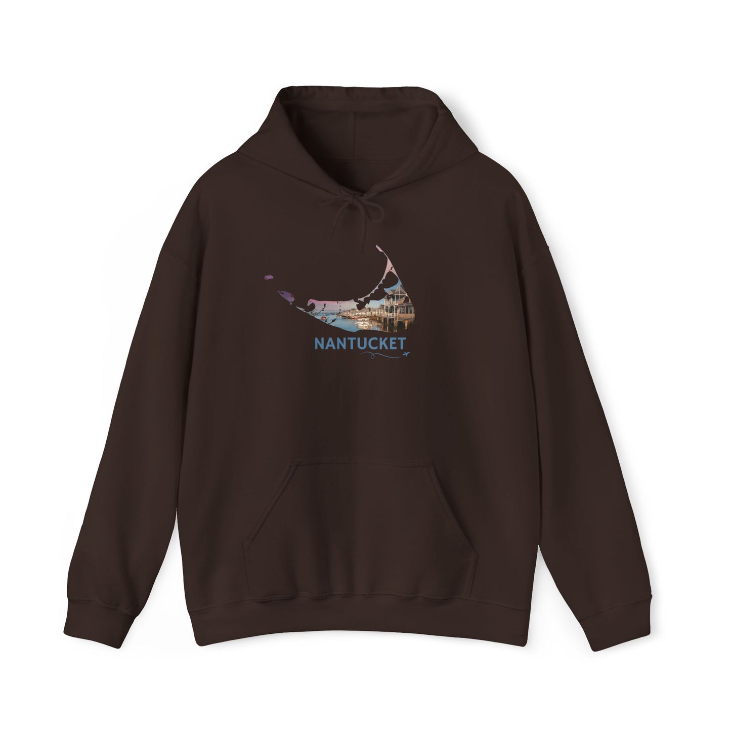Nantucket Hoodie | Easy Street Harbor Houses & Boats Pullover