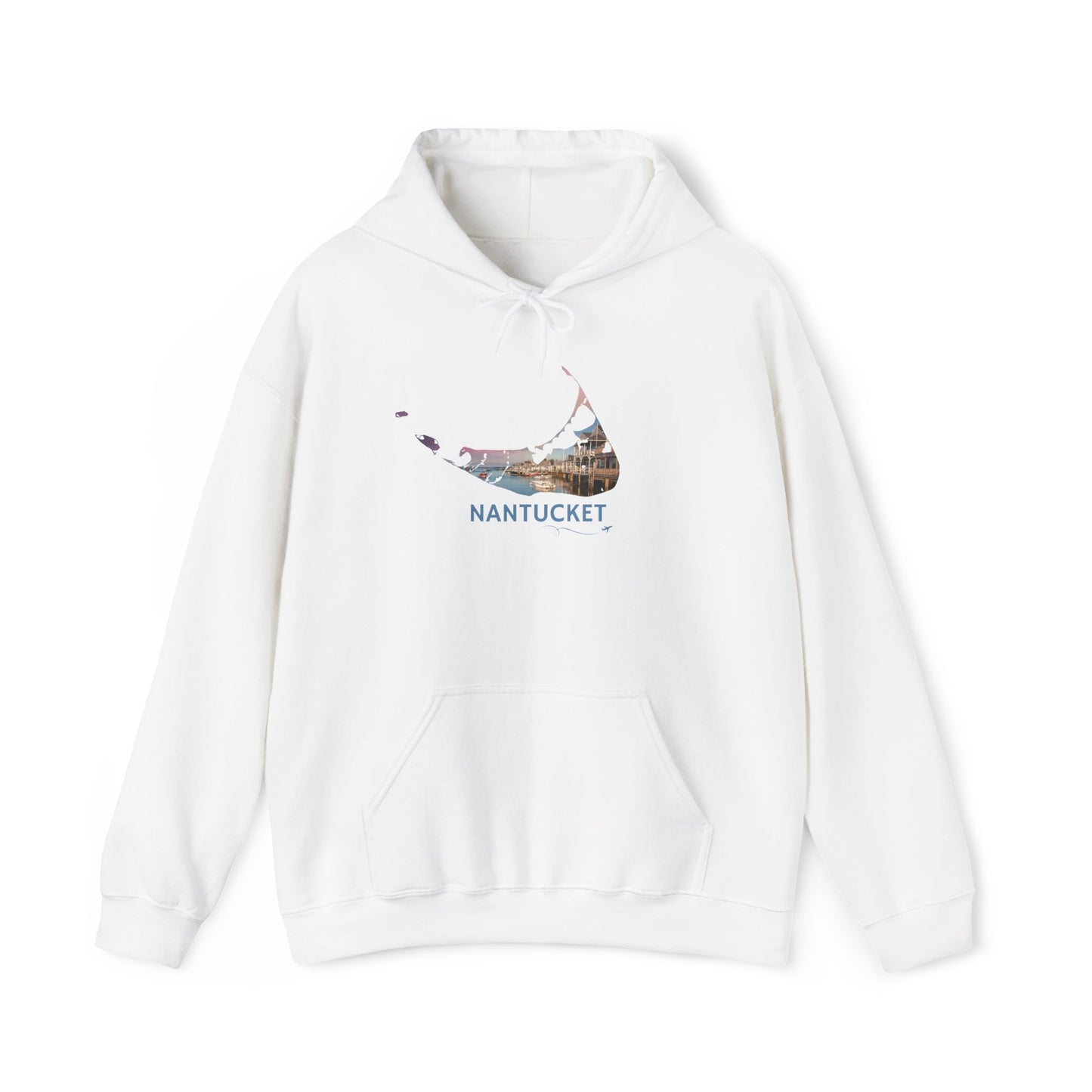 Nantucket Hoodie | Easy Street Harbor Houses & Boats Pullover