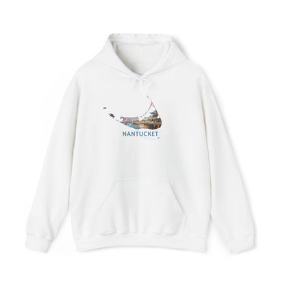 Nantucket Hoodie | Easy Street Harbor Houses & Boats Pullover