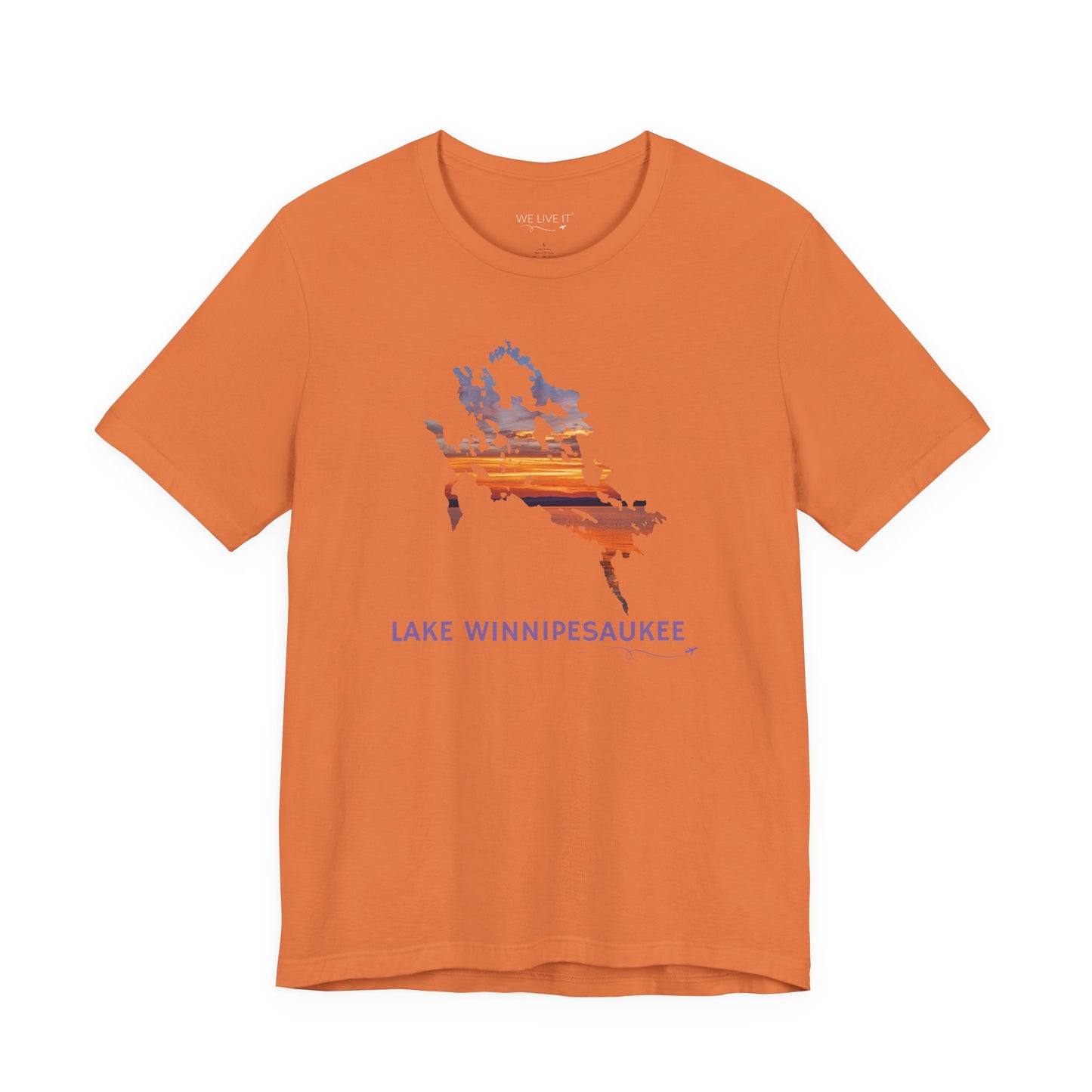 Lake Winnipesaukee T-Shirt | Sunset Lake Outline