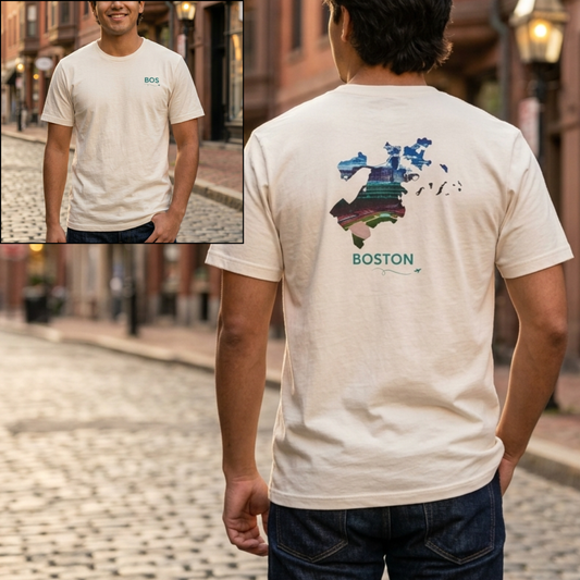 Boston T-Shirt | BOS Front & Fenway Park Back