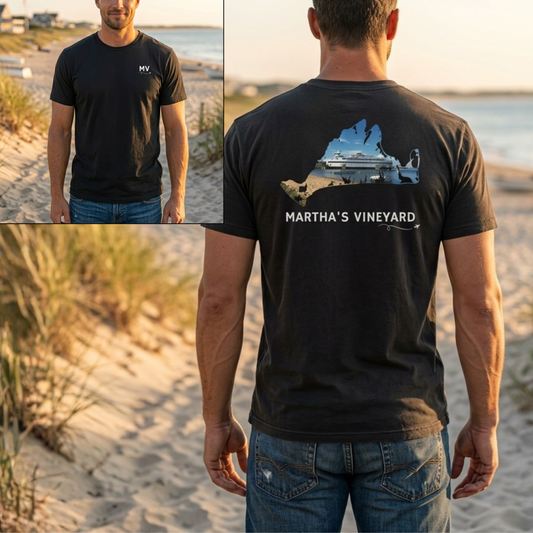 Martha’s Vineyard T-Shirt | MV Front & Vineyard Haven Steamship Back