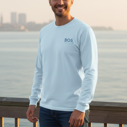 Boston Massachusetts Long Sleeve | BOS Front & Skyline Back