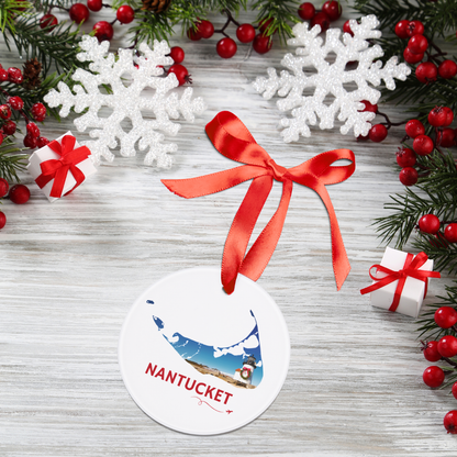 Nantucket Ornament | Brant Point Lighthouse Holiday Wreath Keepsake – We Live It
