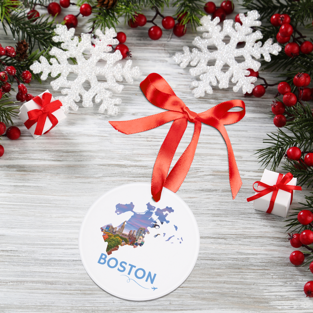 Boston Ornament | Faneuil Hall, Quincy Market & Custom House Tower Skyline Keepsake – We Live It