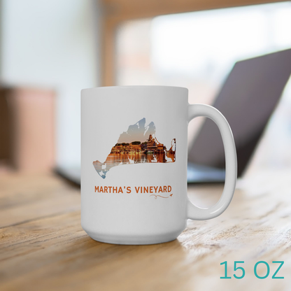 Martha’s Vineyard Mug | Oak Bluffs Harbor Sunset Ceramic Coastal Drinkware – We Live It