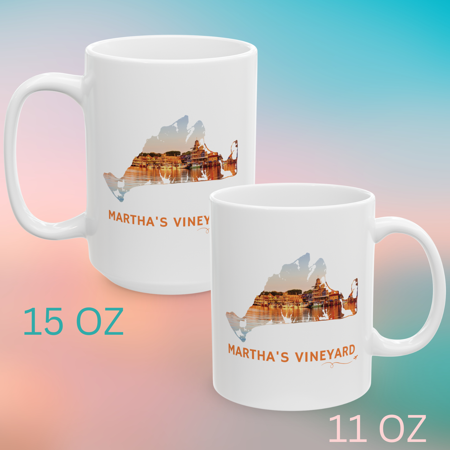 Martha’s Vineyard Mug | Oak Bluffs Harbor Sunset Ceramic Coastal Drinkware – We Live It