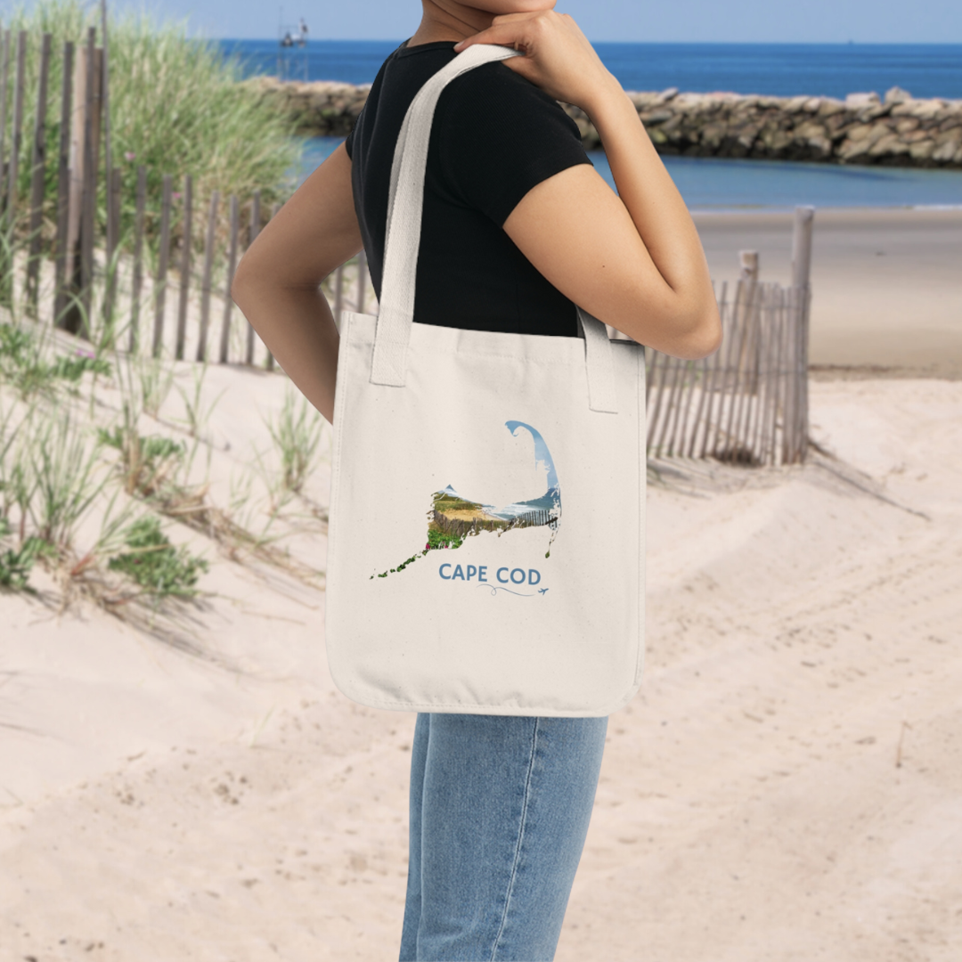 Cape Cod Tote Bag | Beach Roses & Sand Fence Coastal Design – We Live It