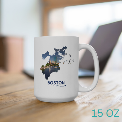Boston Mug | City Skyline & Sailboat on the Charles River – We Live It