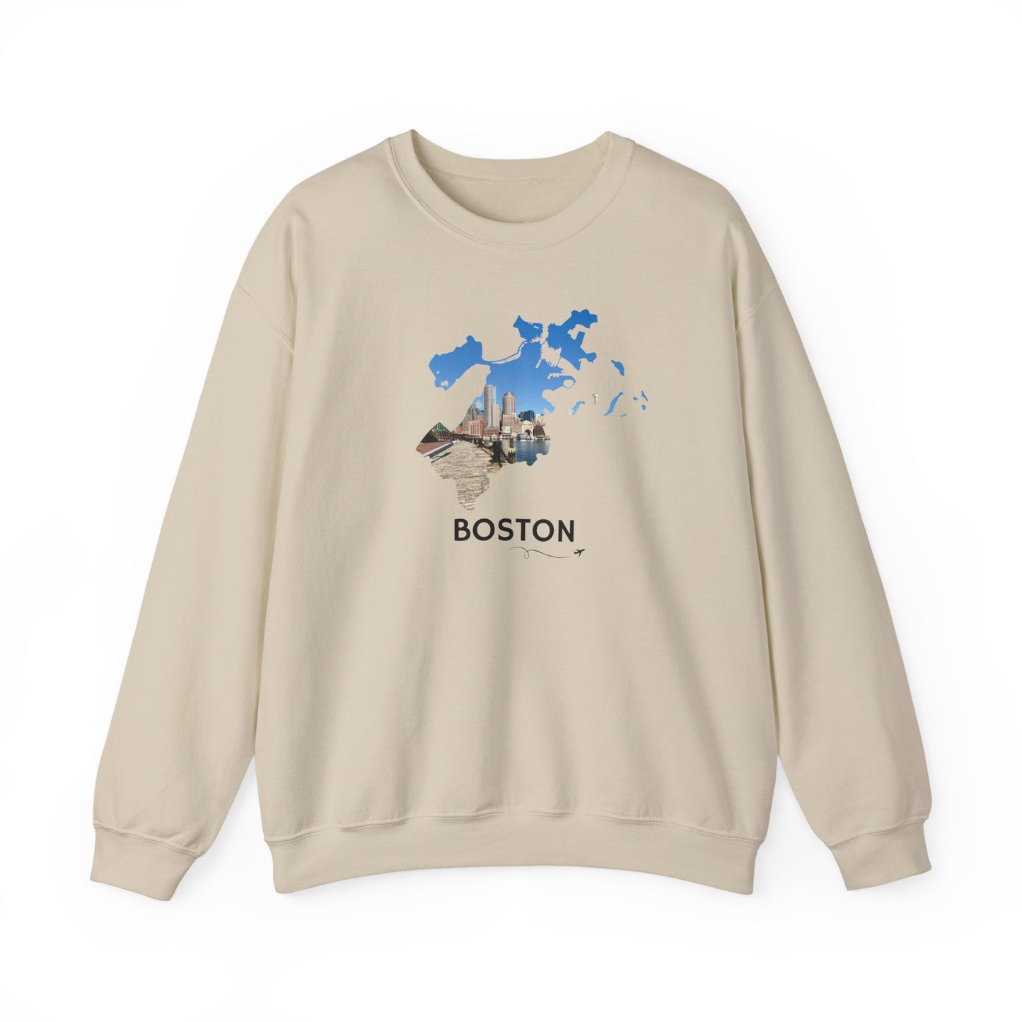 Boston Harbor Crewneck Sweatshirt | Financial District Skyline at Fan Pier Park