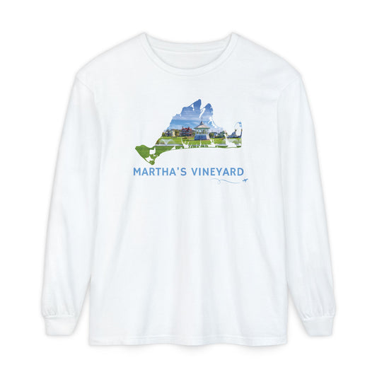 Martha’s Vineyard Outline Long Sleeve | Oak Bluffs Ocean Park