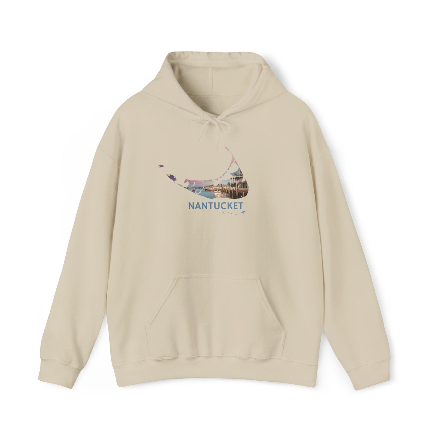 Nantucket Hoodie | Easy Street Harbor Houses & Boats Pullover