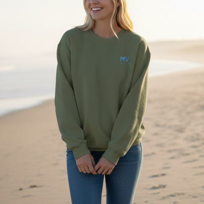 Martha’s Vineyard Crewneck Sweatshirt | MV Front & Aquinnah Cliffs Back