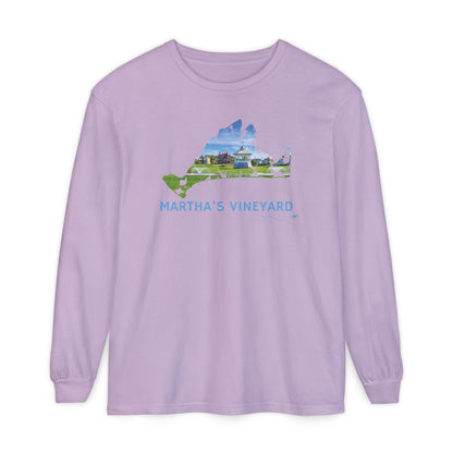 Martha’s Vineyard Outline Long Sleeve | Oak Bluffs Ocean Park