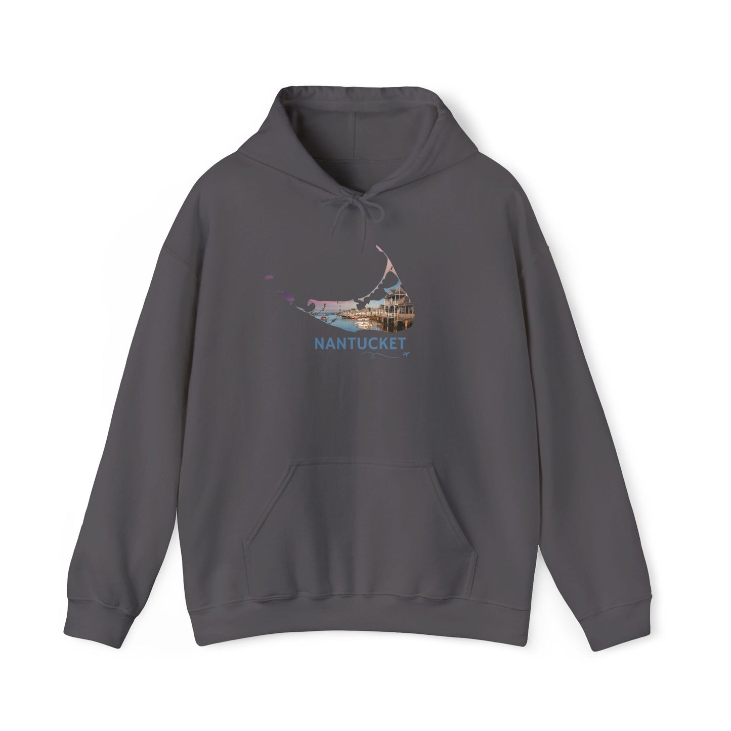 Nantucket Hoodie | Easy Street Harbor Houses & Boats Pullover